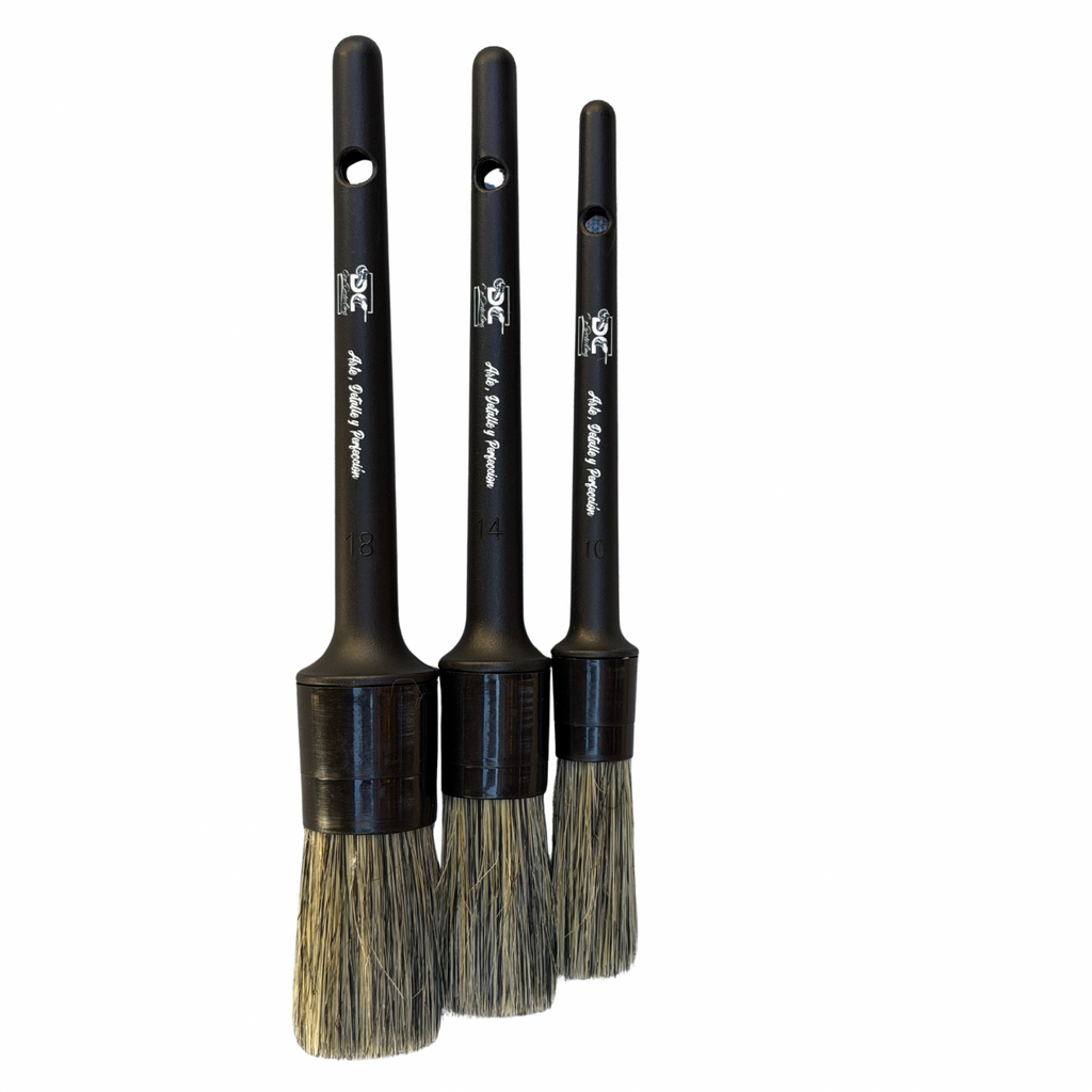 Pack 3 Cepillos Pelo De Jabalí Profesional Auto | DC Car Detailing