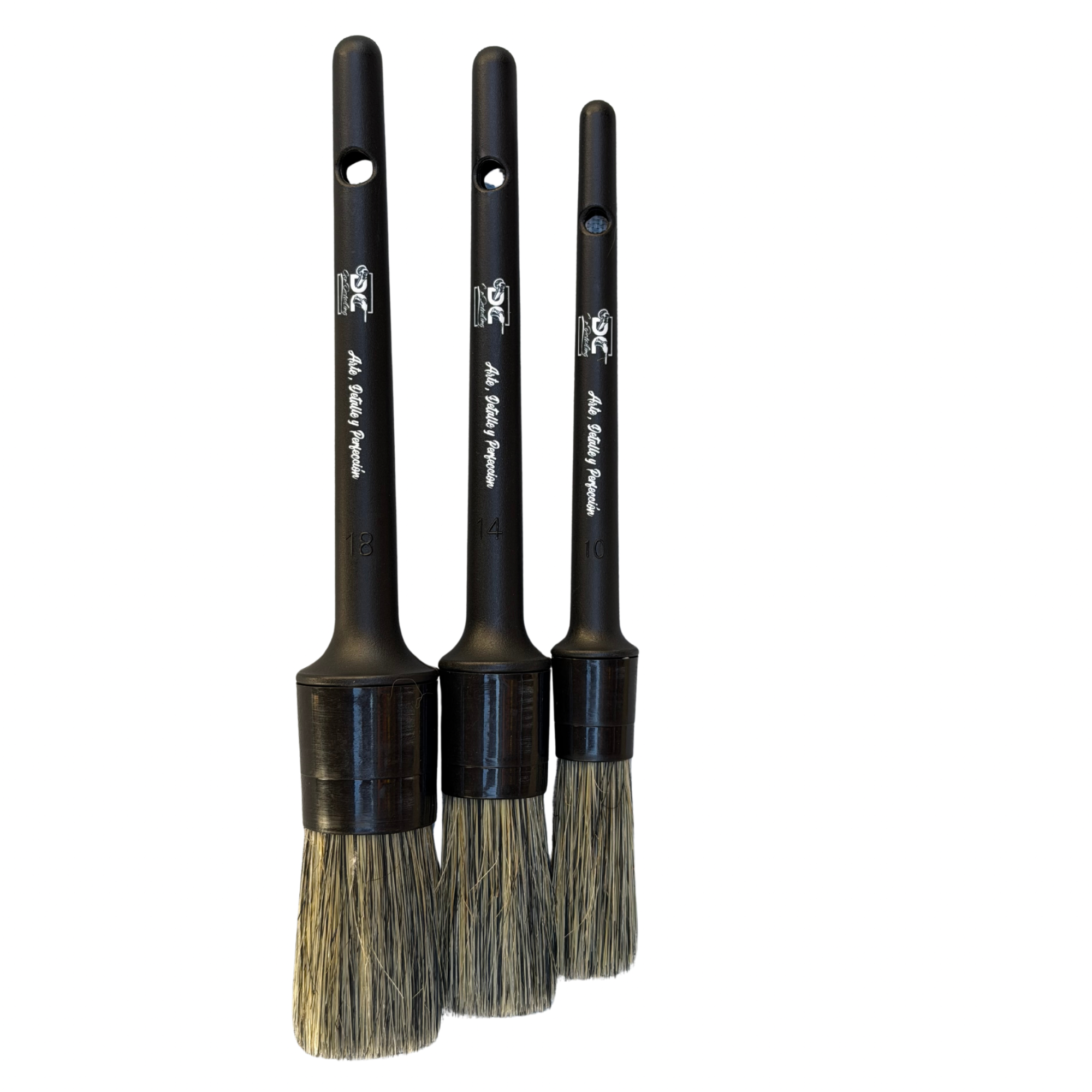 Pack 3 Cepillos Pelo De Jabalí Profesional Auto | DC Car Detailing